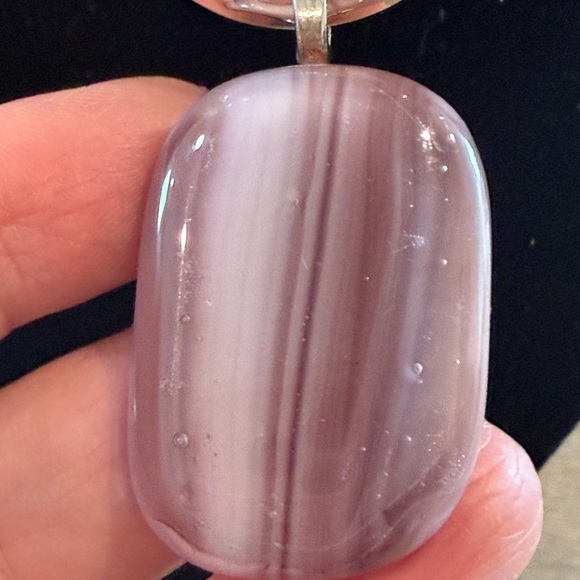 Handmade Delmarva Designs Fused Glass Pendant Necklace on 16”  Choker - Picture 7 of 12